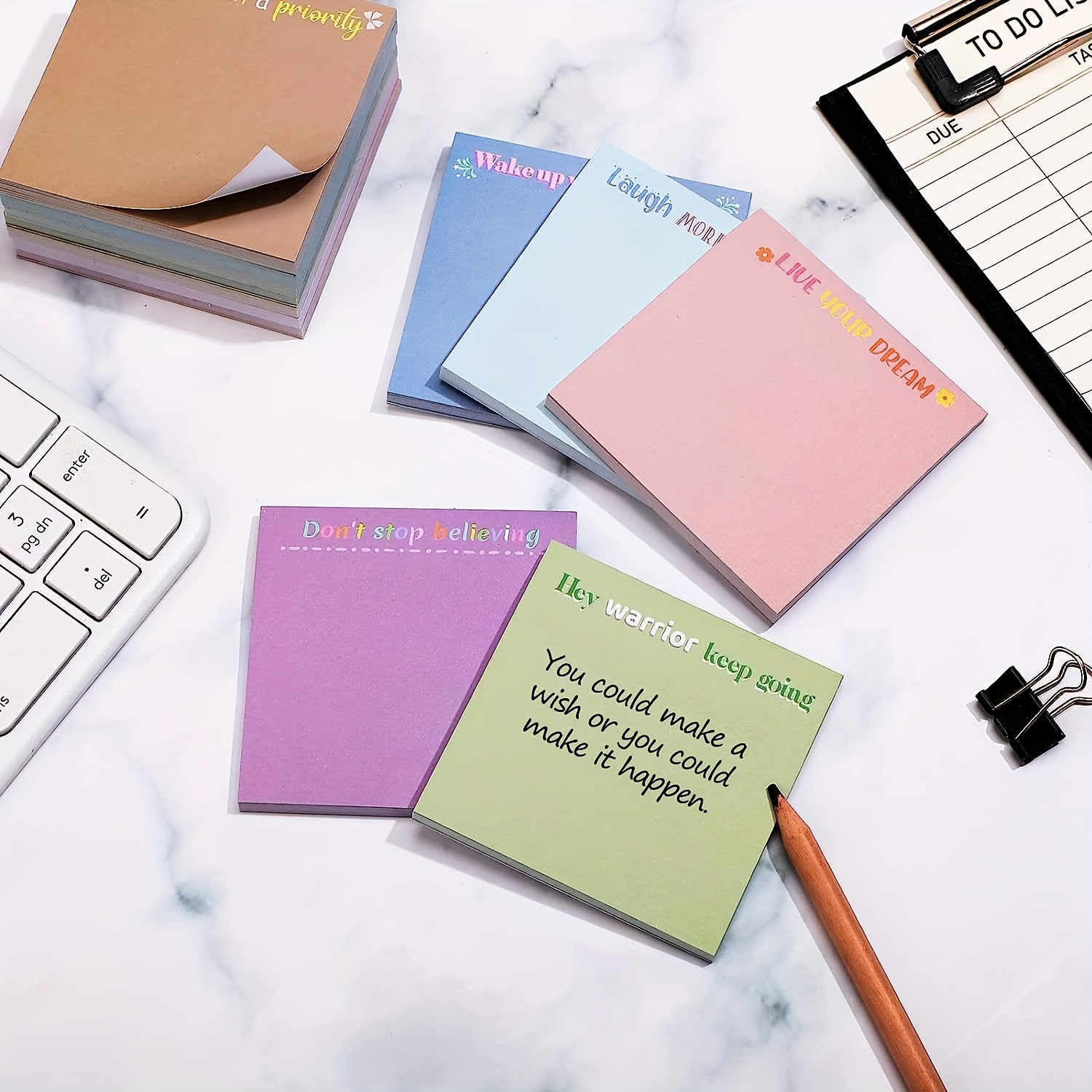 Motivational Stickers & Notebook Gift Set - 12 Pieces of Stickers & 50 Pages