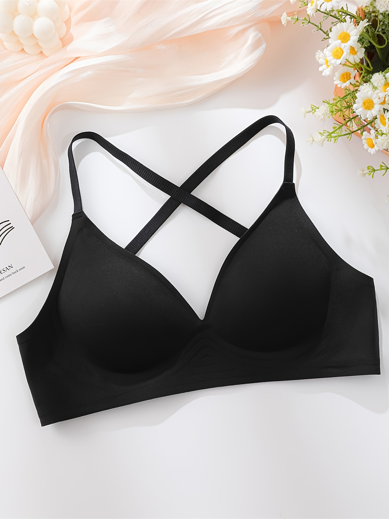Seamless Adjustable Low Plunge Bra For Women No Wire, Thin, Push