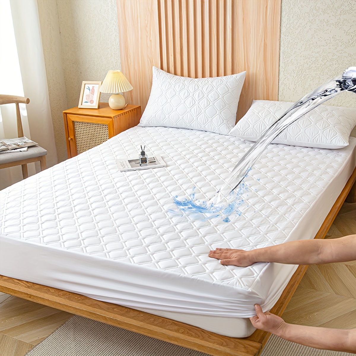 Waterproof Mattress Protector Quilted Fitted Sheet - Temu Canada