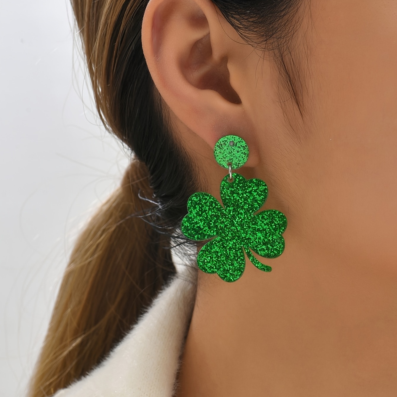 Green Shamrock Earrings