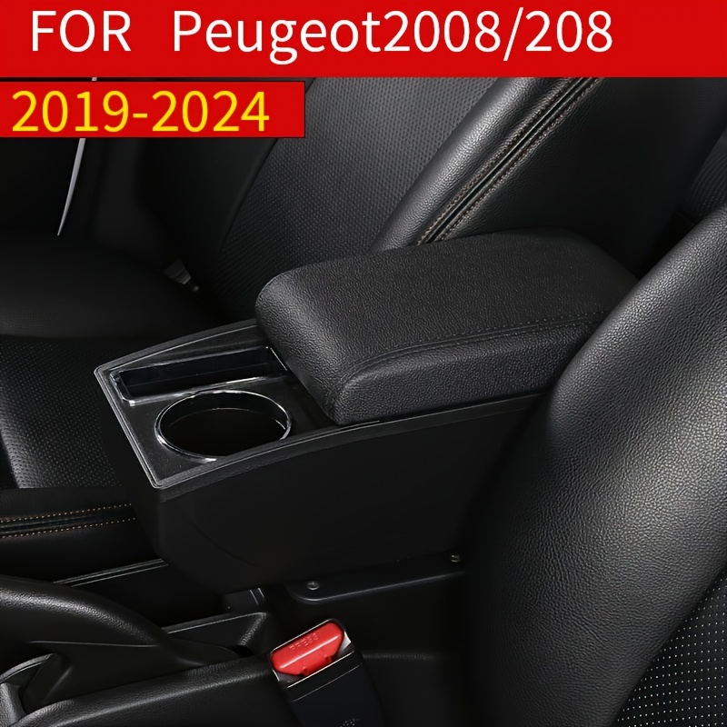Central armrest Peugeot 2008, red overstitching