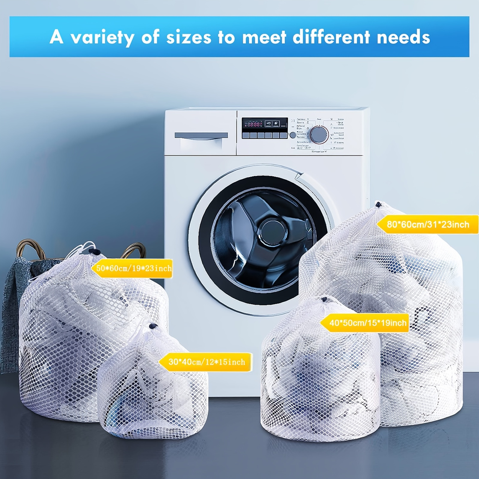 Mesh Laundry Bag Machine Washable Drawstring Design Travel - Temu Canada