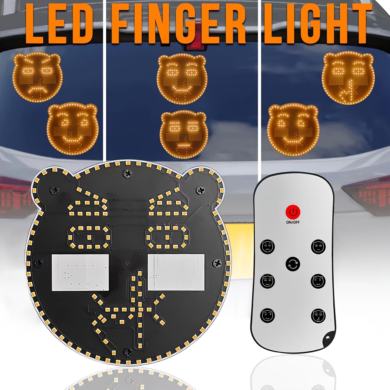 Led Car Electronic Accessories 7 Modes Car Finger Sign - Temu