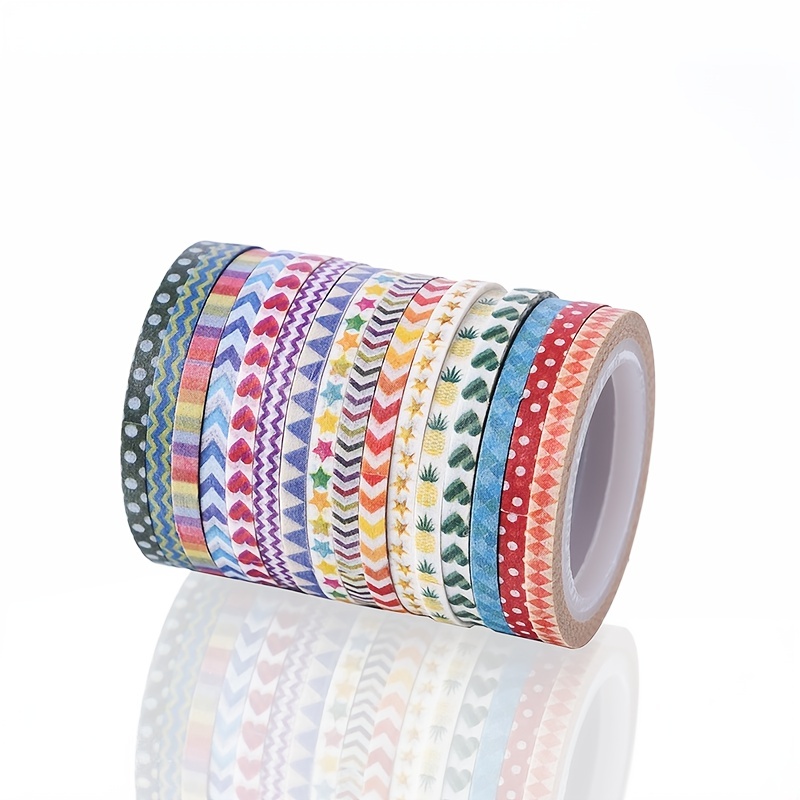 Juego de 60 rollos de cinta washi, cinta adhesiva decorativa arcoíris para  manualidades, diarios de viñetas, planificadores