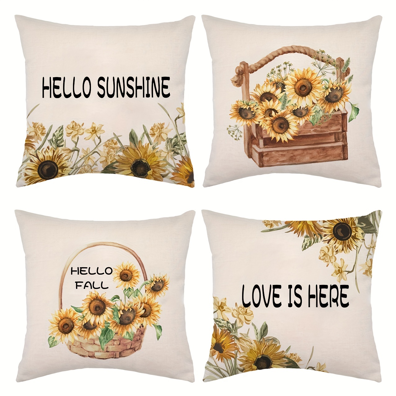 4pcs Fall Pillow Covers 18x18 Inch Hello Pumpkin Leaves Fall Decor Outdoor  Fall Pillows Decorative Throw Pillows Cases Farmhouse Autumn Thanksgiving D