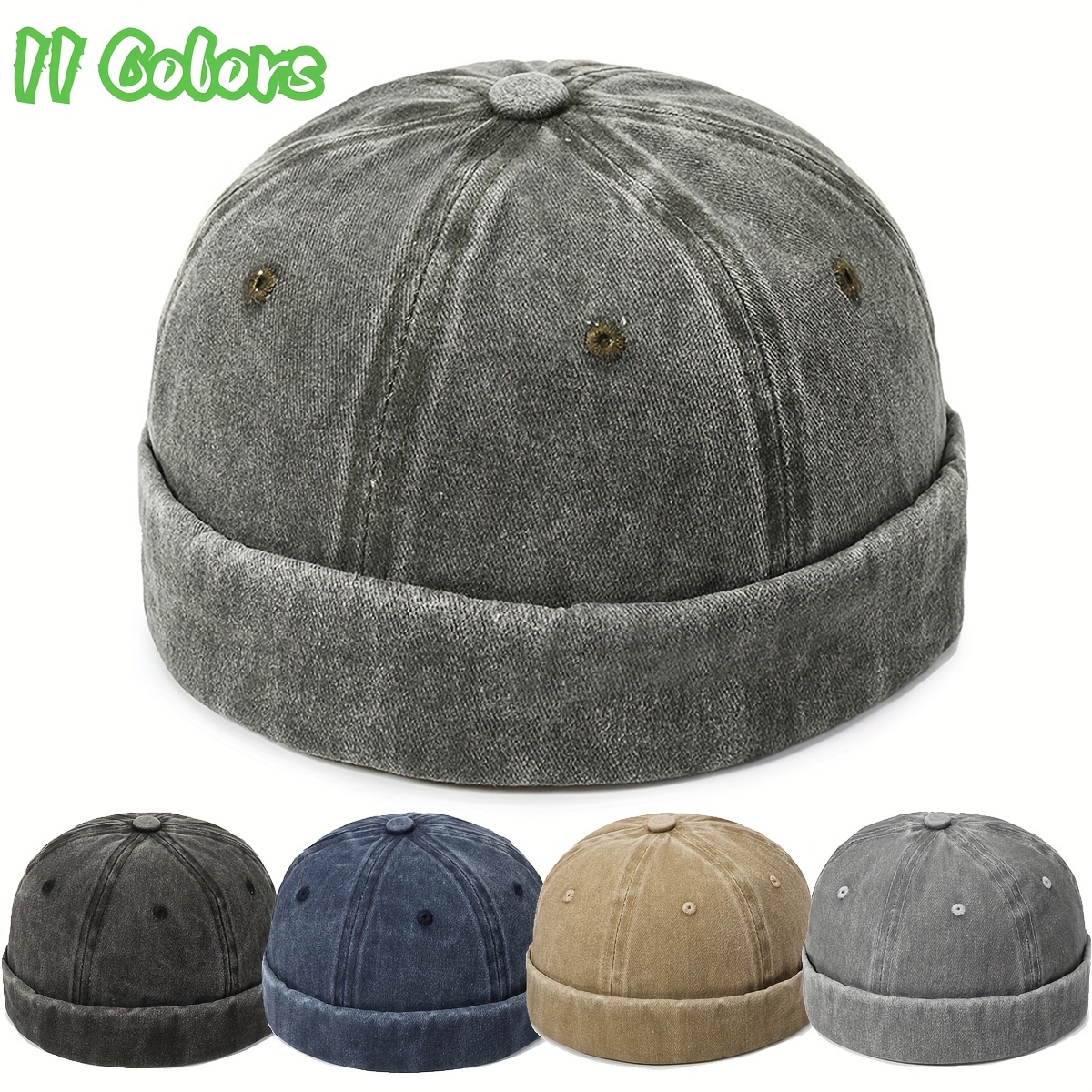 Spring And Autumn New Hip Hop Hat Without Brim Street Hat Personality  Brimless Round Hat Sailor