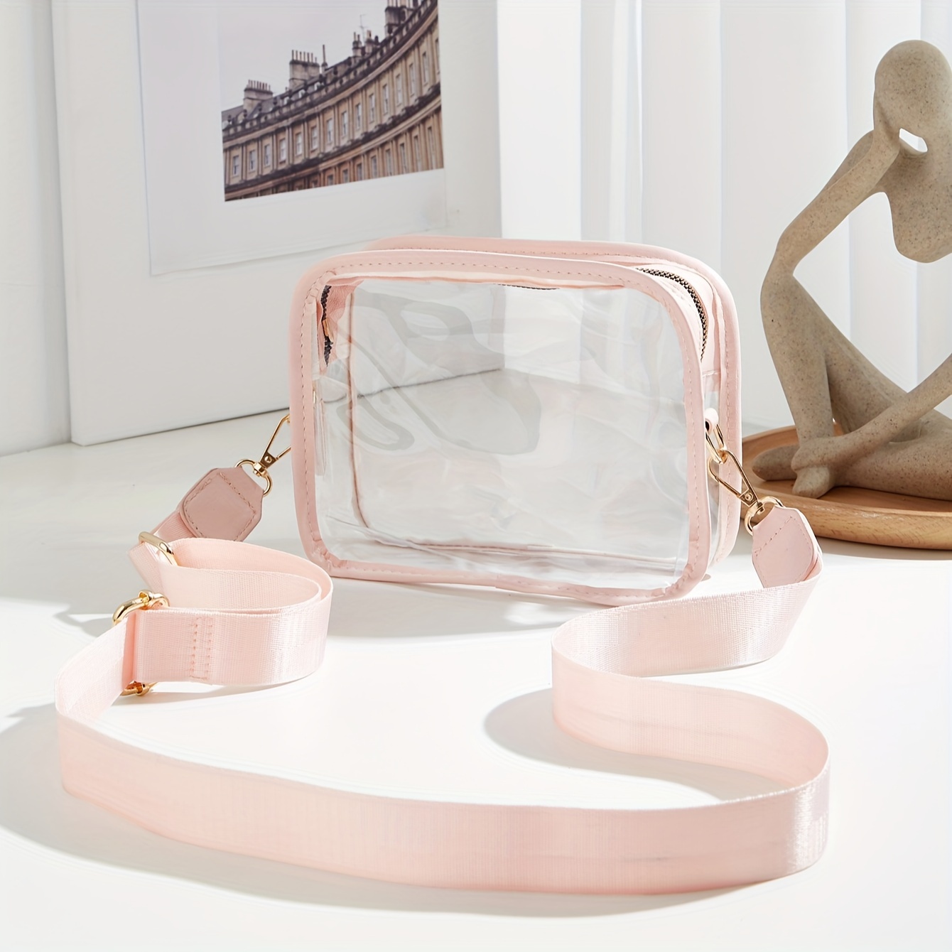 Bolso Transparente Casual Cruzado Bolso Hombro Pvc Moda - Temu