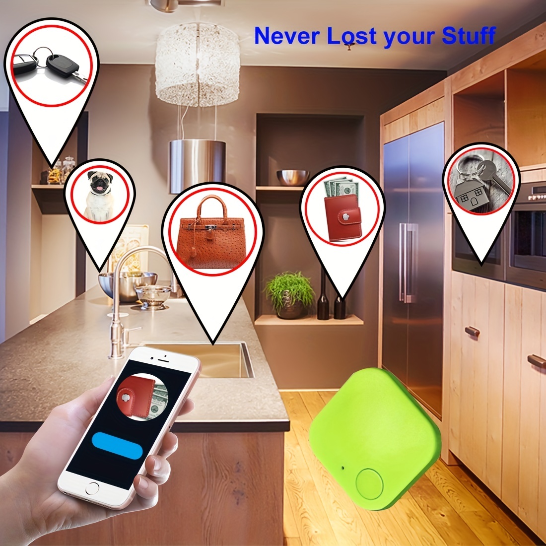 1pc key finder locator smart tracker wireless anti lost alarm sensor device remote finder for kids locating phone keys wallets luggage item finder gift for birthday easter boy girlfriend 4