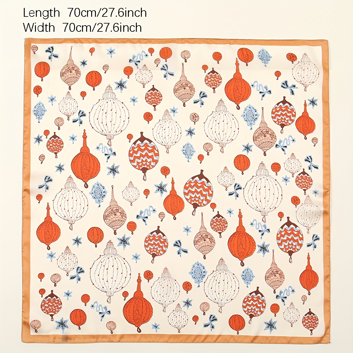 Floral Print Satin Square Scarf Bandana Neckerchief Head Wrap