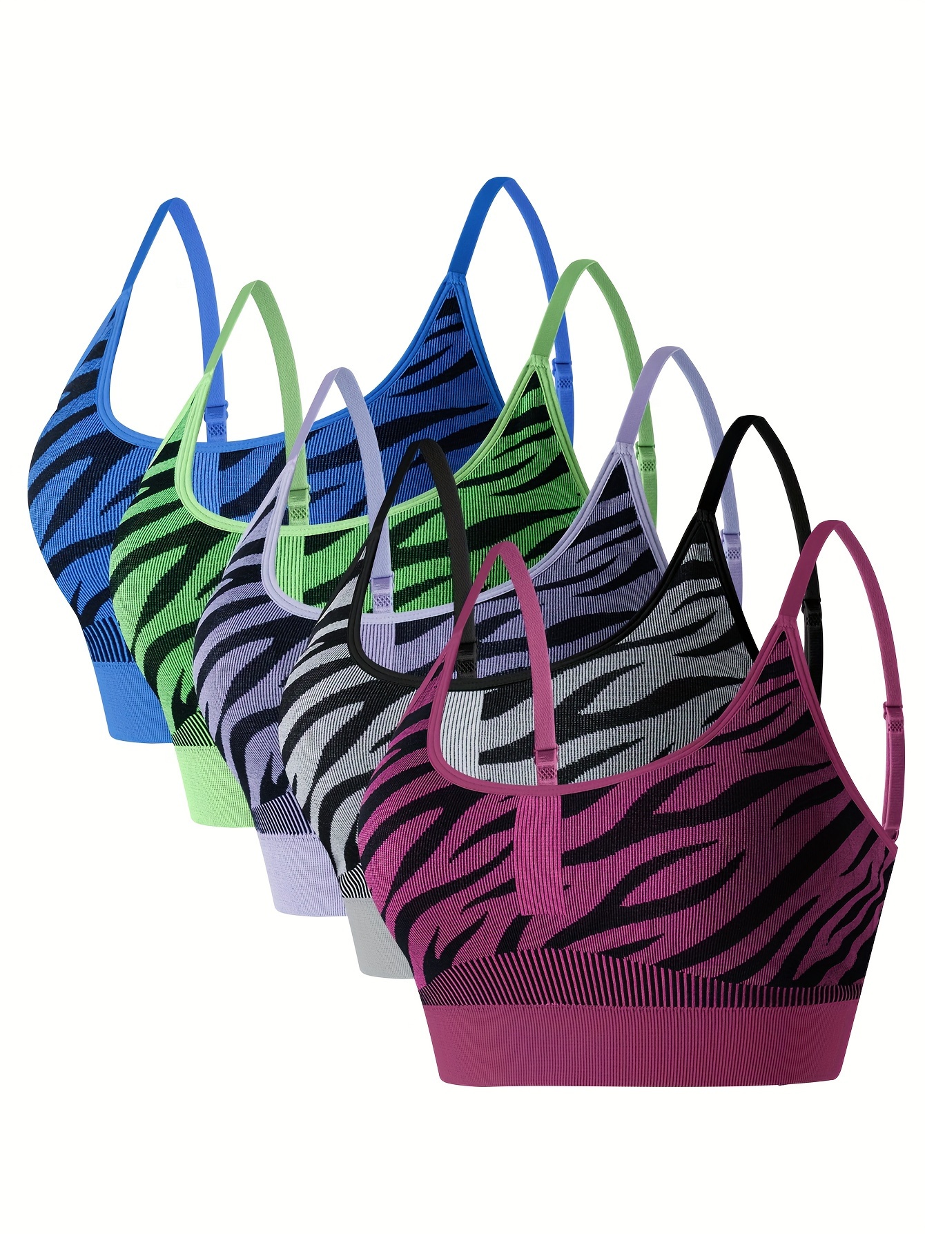 Zebra Pattern Comfortable Sports Bra Training Yoga Fitness - Temu