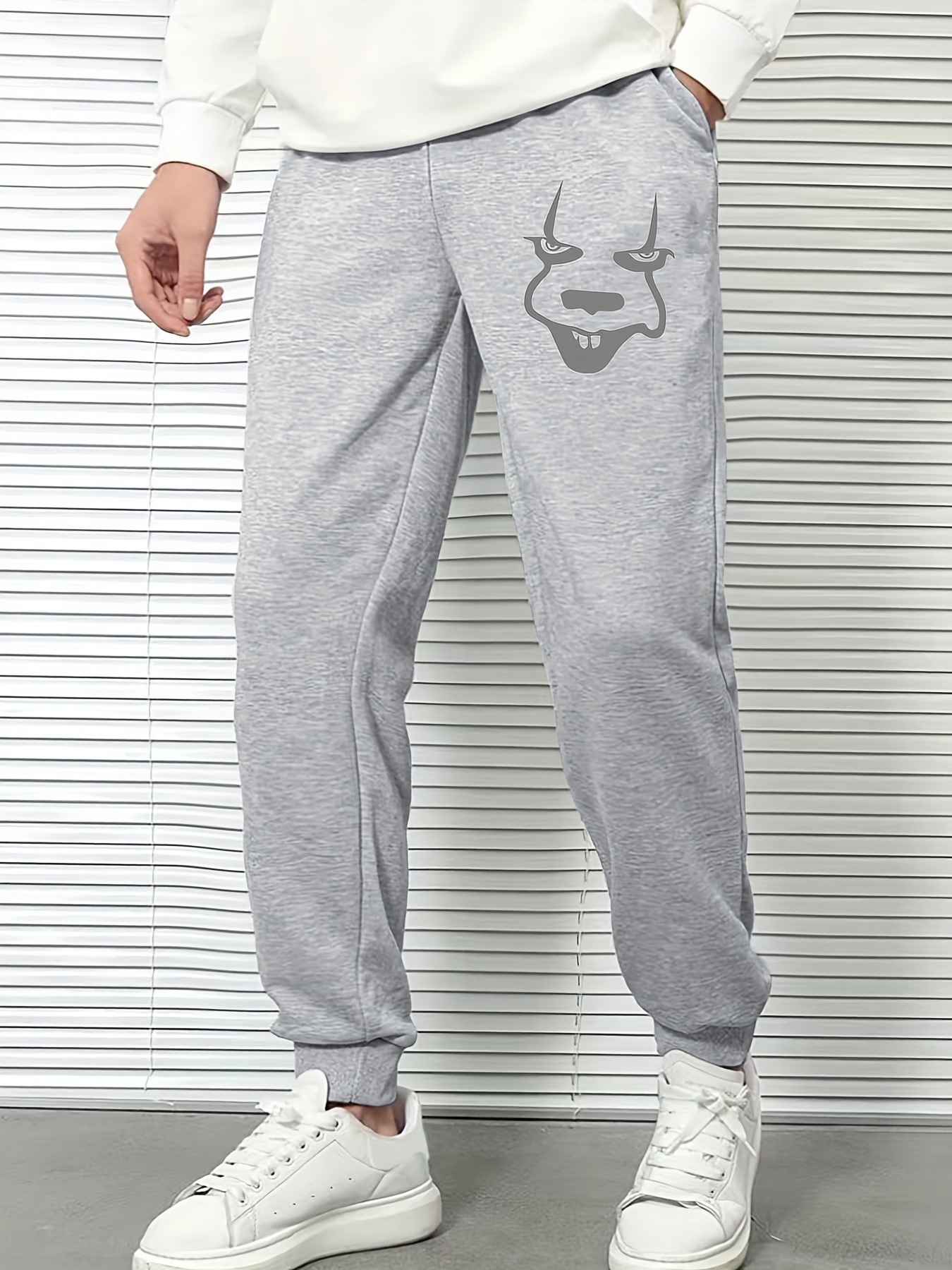 Men's Scary Face Sports Pants Drawstring Joggers