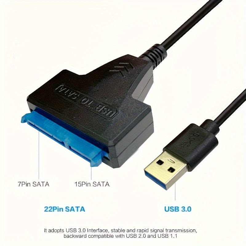 SATA To USB Cable, USB 3.0 To SATA III Hard Driver Adapter Compatible For  2.5 Inch HDD And SSD