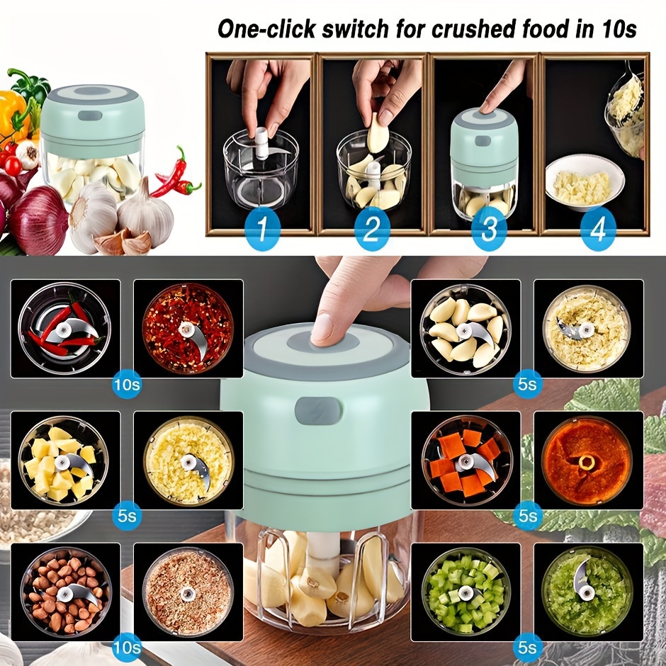 Usb Rechargeable Electric Vegetable Chopper And Garlic Crusher