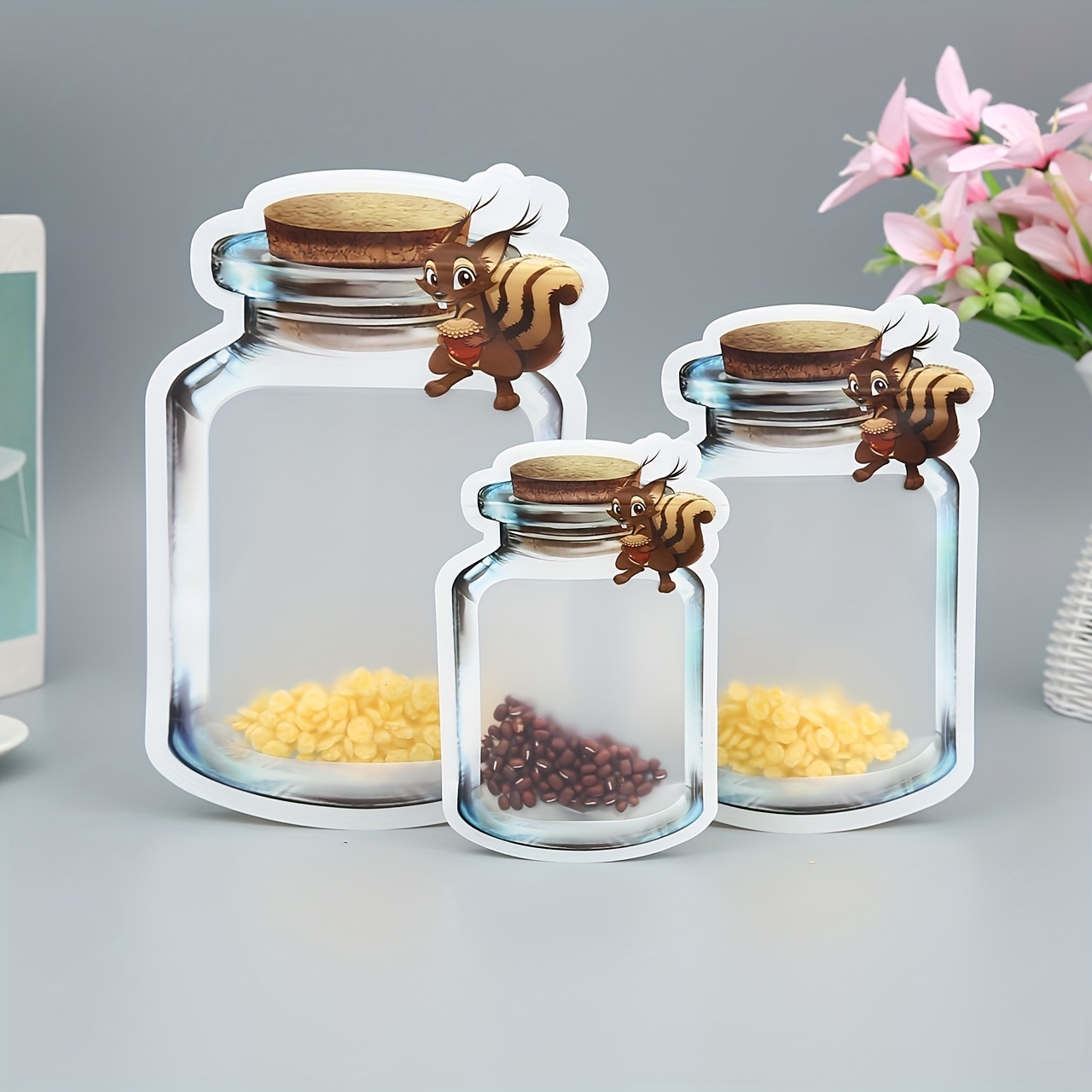 10pcs set mason jar shaped zipper bag reusable food storage Temu