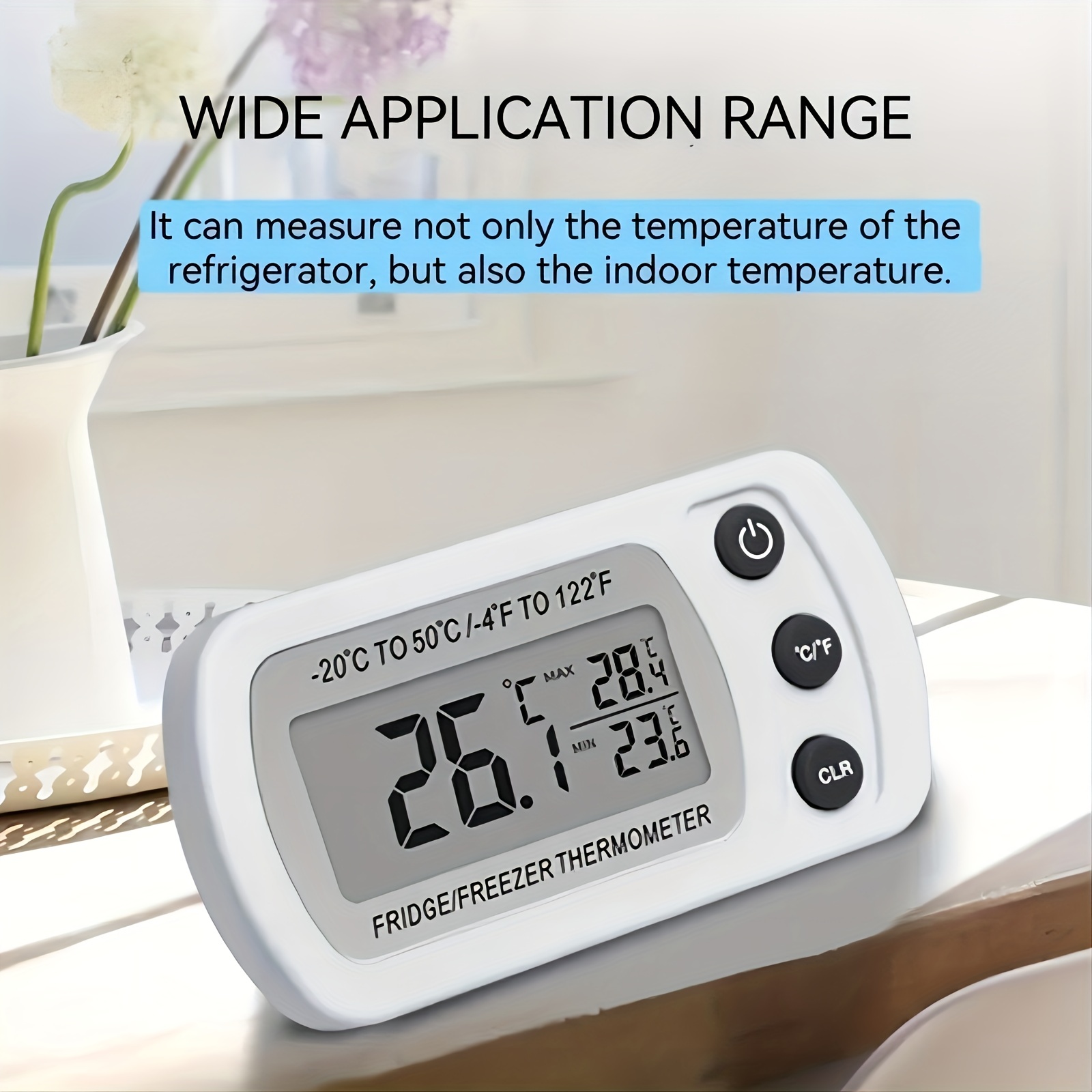 Digital Freezer Thermometer, Hook Magnetic Sticker Thermometer Waterproof Refrigerator  Fridge Freezer Thermometer, Kitchen Utensils, Apartment Essentials, College  Dorm Essentials, Off To College, Ready For School, Back To School Supplies  - Temu