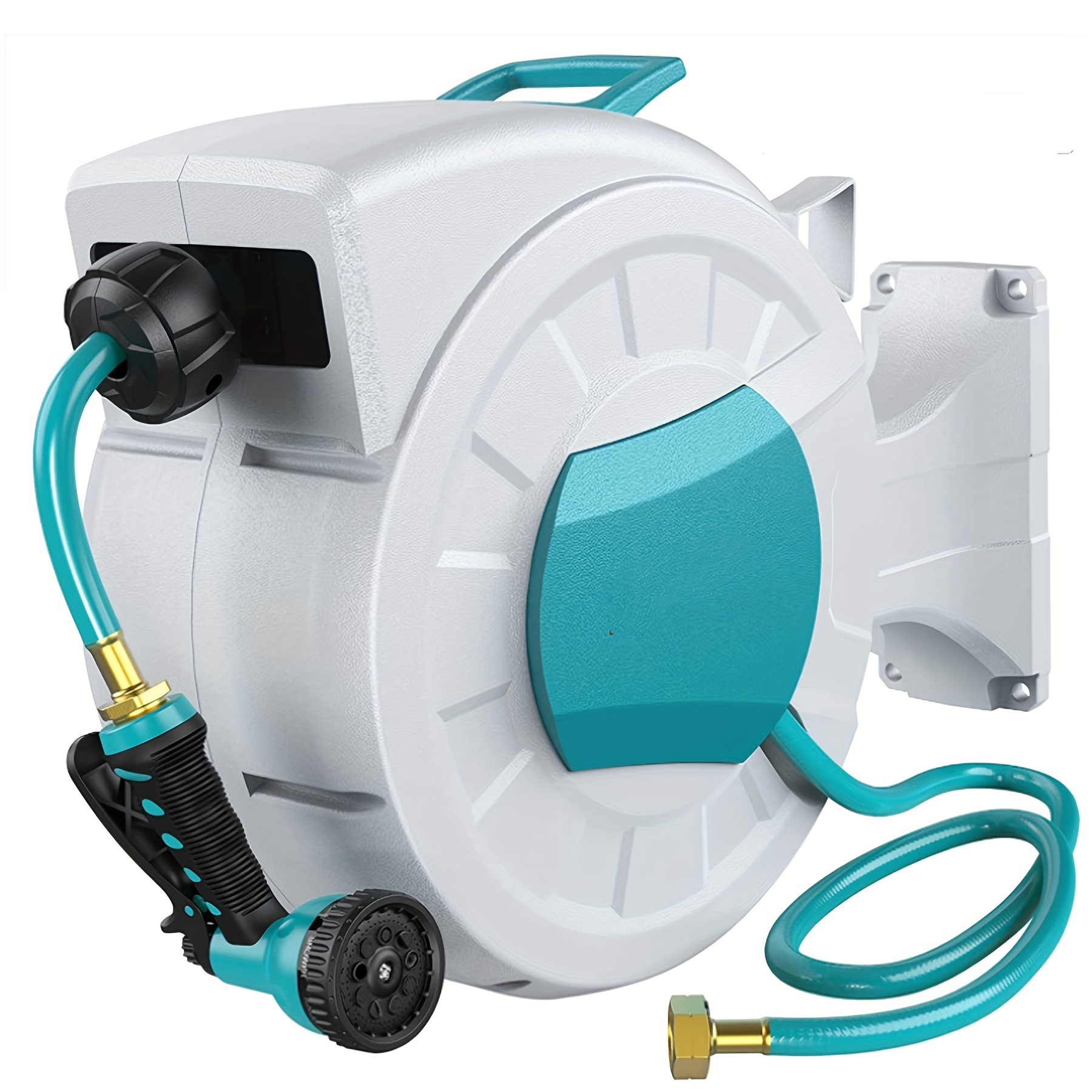 Compact Hose Reel With Nozzles - Garden