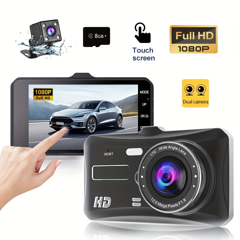 Dash Cam 1080P Full HD para coche, DVR, cámara de salpicadero y video,  cámara de coche, cámara de salpicadero para coches, 170 WDR, gran angular  con