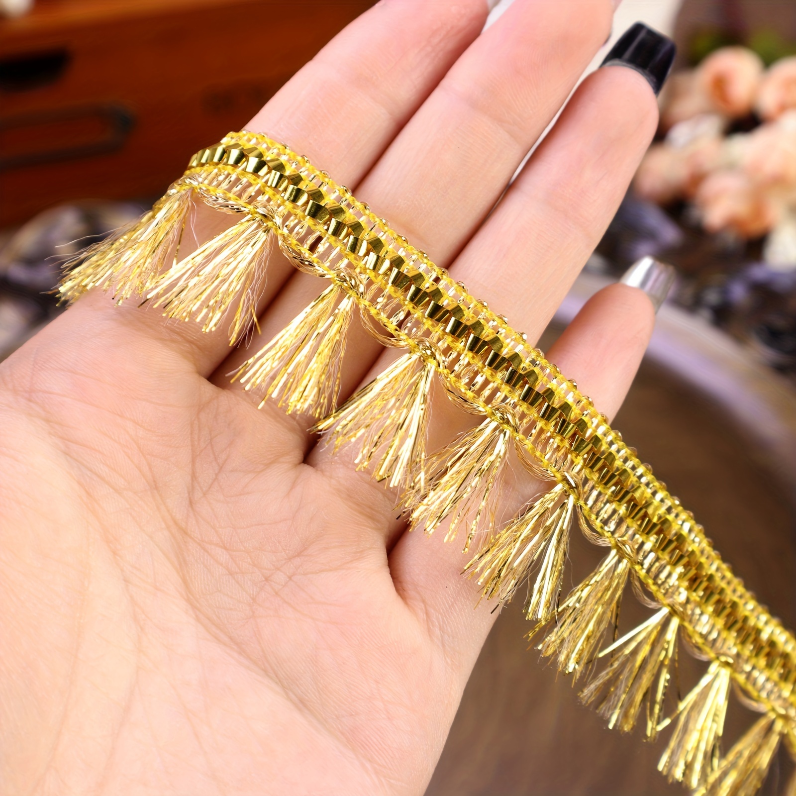 Gold Bullion Fringe Trim,2.5'' Wide for Sewing DIY Decoration [10 Yards]