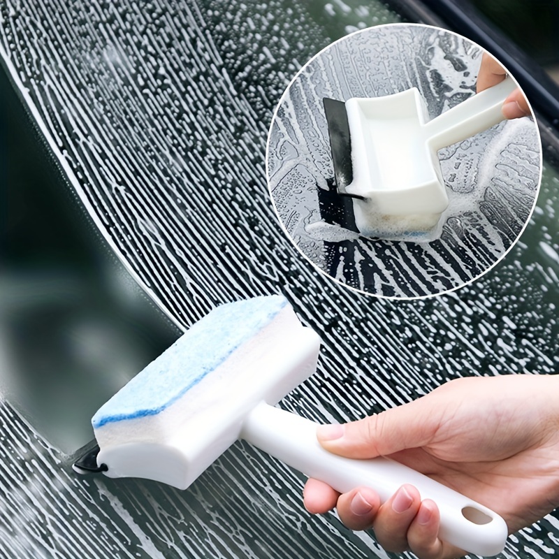 2 In 1 Professional All Purpose Window Squeegee For Car Windshield Shower  Door Boat Squeegee Dual Side Blade Rubber Scrubber Sponge, Shop The Latest  Trends