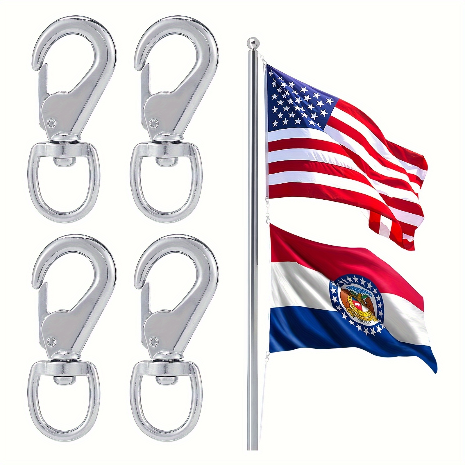 Stainless Steel Flagpole Snap Hook - 3 1/2 Inch