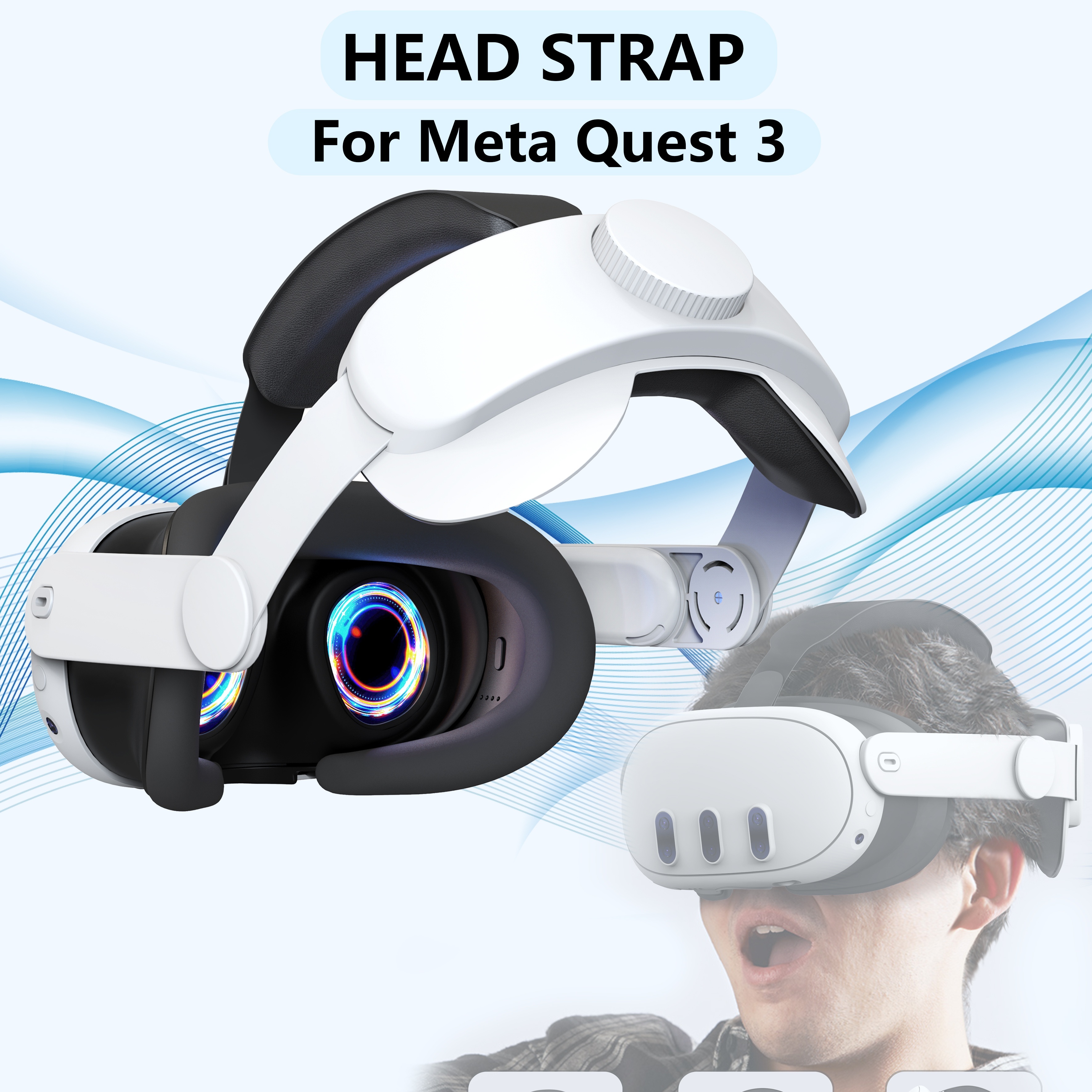 Correa para la cabeza compatible con Oculus Quest 3, accesorios Meta  Quest 3, correa ajustable Elite repuesto para mayor comodidad soporte e  inmersión de juegos en realidad virtual : Videojuegos