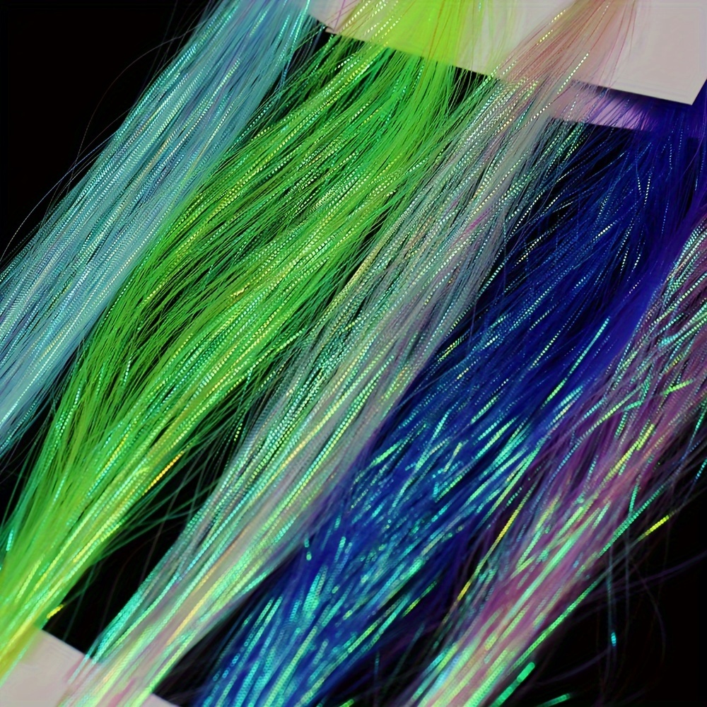 ICERIO 1pack 0.2mm Rainbow Fish Skin Flash Strands Fly Tying Materials