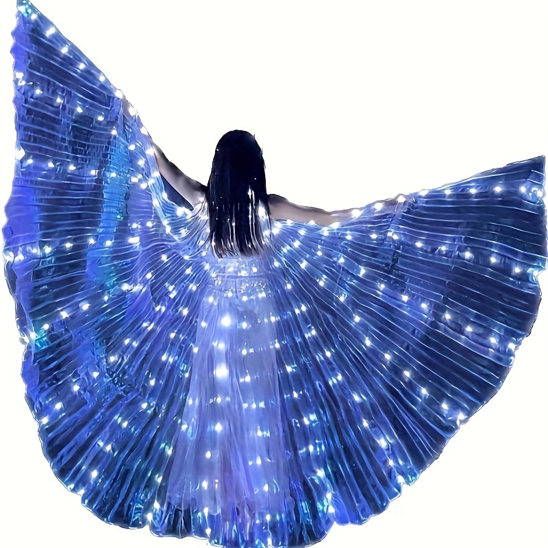 

1pc Led Glowing Wings White Color For Adult Belly Dance Wing For Adult 240 Leds Holiday Party For Dance Christmas Parties Stage Show Props Battery Powered No Battery Including Packing Easter Gift