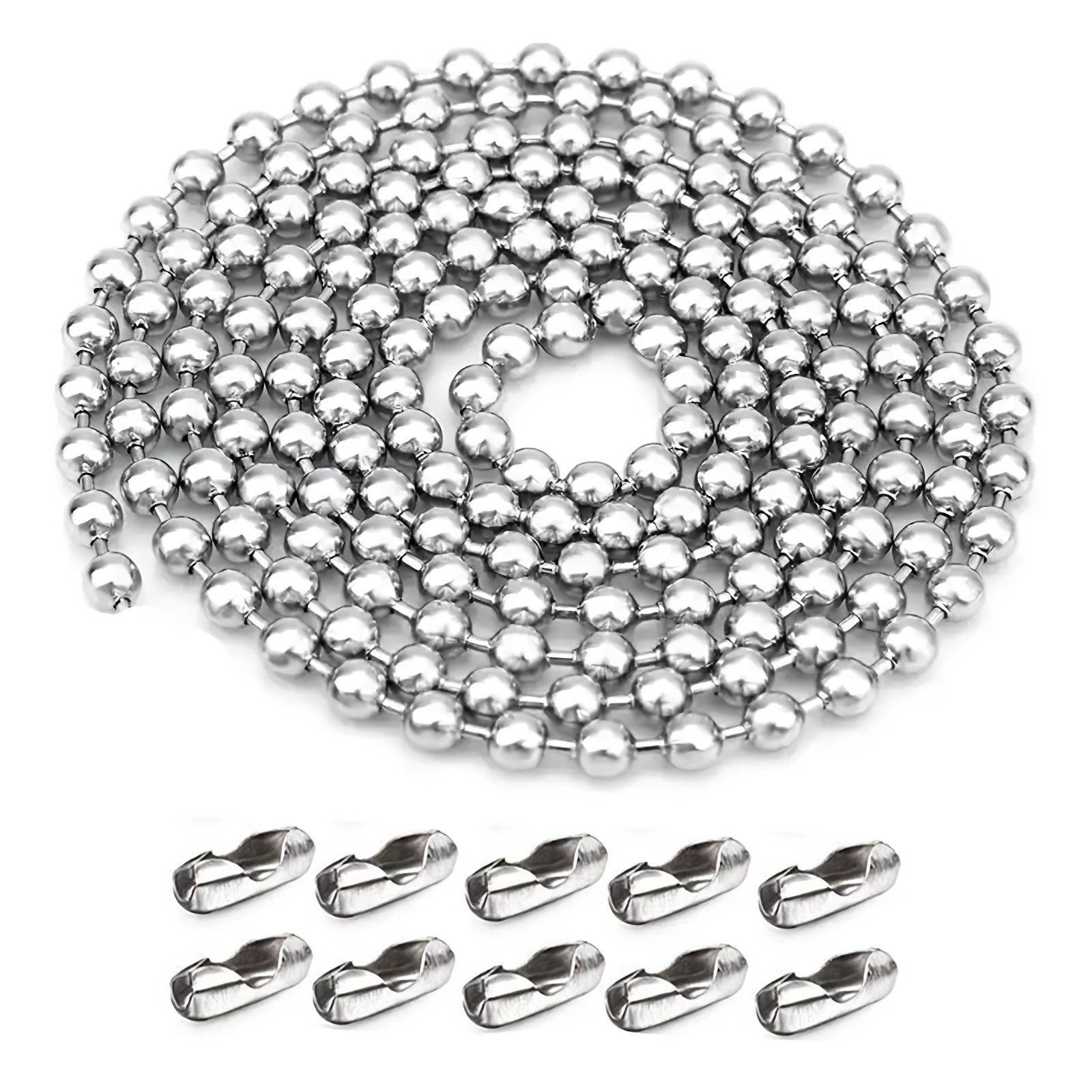 Ball Bead Chain Set Ball Chain Metal Beaded Roller Chain - Temu