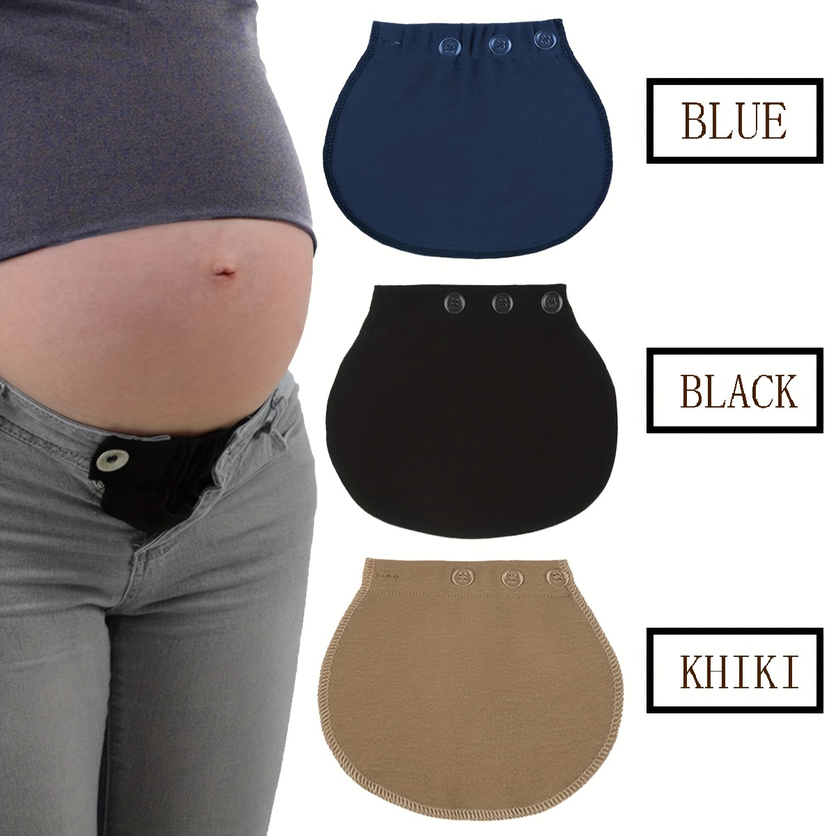 Mikihat Alargador de Pantalones, Extensor de Cintura para Pantalones,  Extensor para Pantalones de Embarazadas, 3 Piezas Extensiones de Cintura  Elástico, para Mujeres Embarazadas : .es: Moda