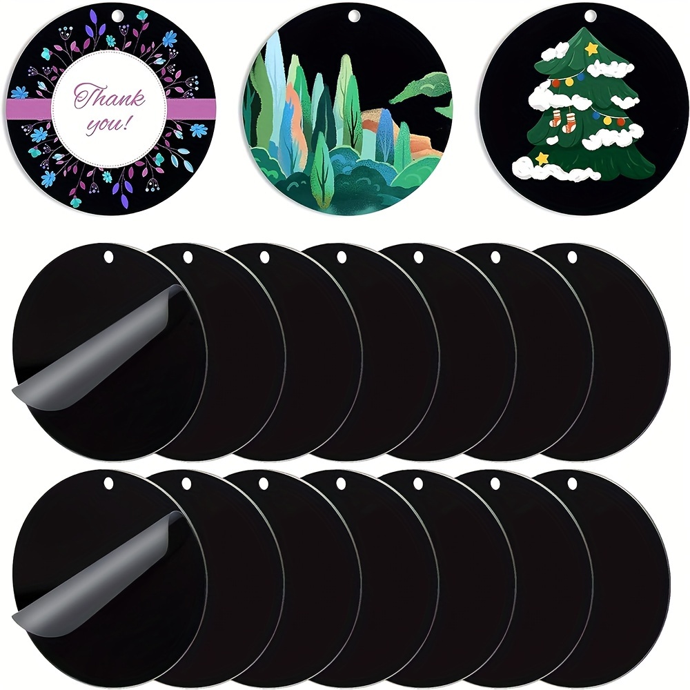 Round Acrylic Keychain Blanks Black Acrylic Ornament Blanks Acrylic Circle  Discs With Hole For Diy Projects Crafts Christmas Decor - Temu Republic of  Korea