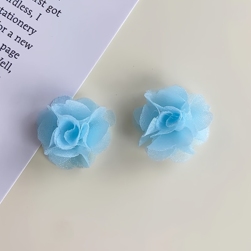 Diy Hair Accessories Yarn Flower Ornaments Chiffon Flower Temu