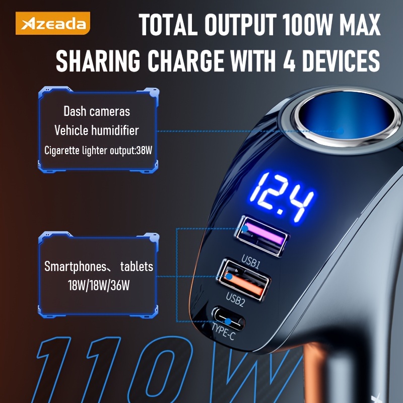 Car Charger Usb Charger Car Power Adapter Cigarette Lighter - Temu