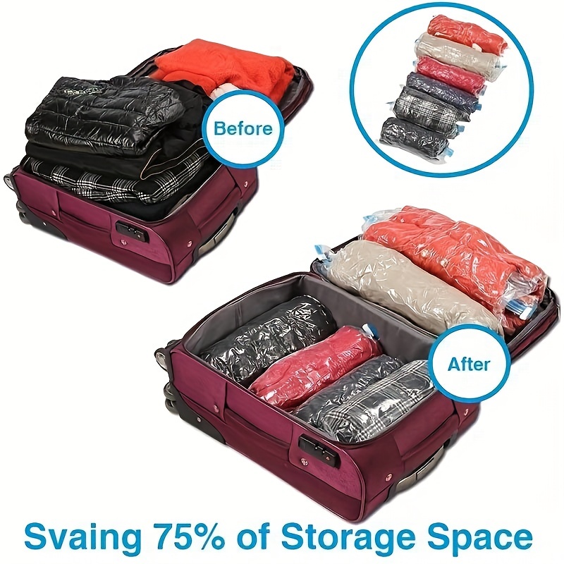 Travel Roll Up Vacuum Storage Bags Suitcase Space Saver Bags - Temu