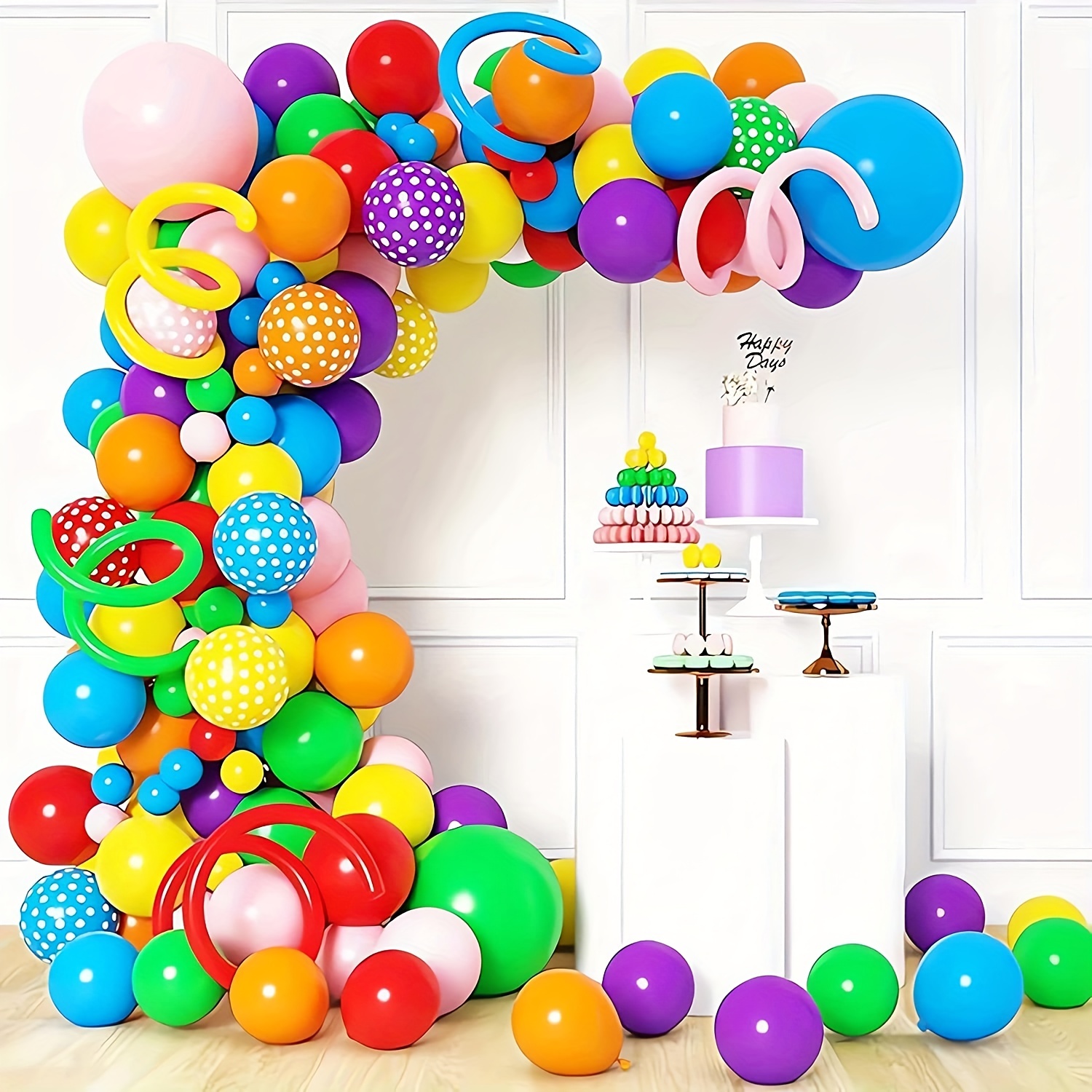 Kit de arco de globos de color pastel arco iris de bricolaje, baby shower  con tema