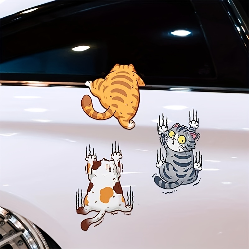 【クロ】Cat in Carステッカー3【M】猫屋