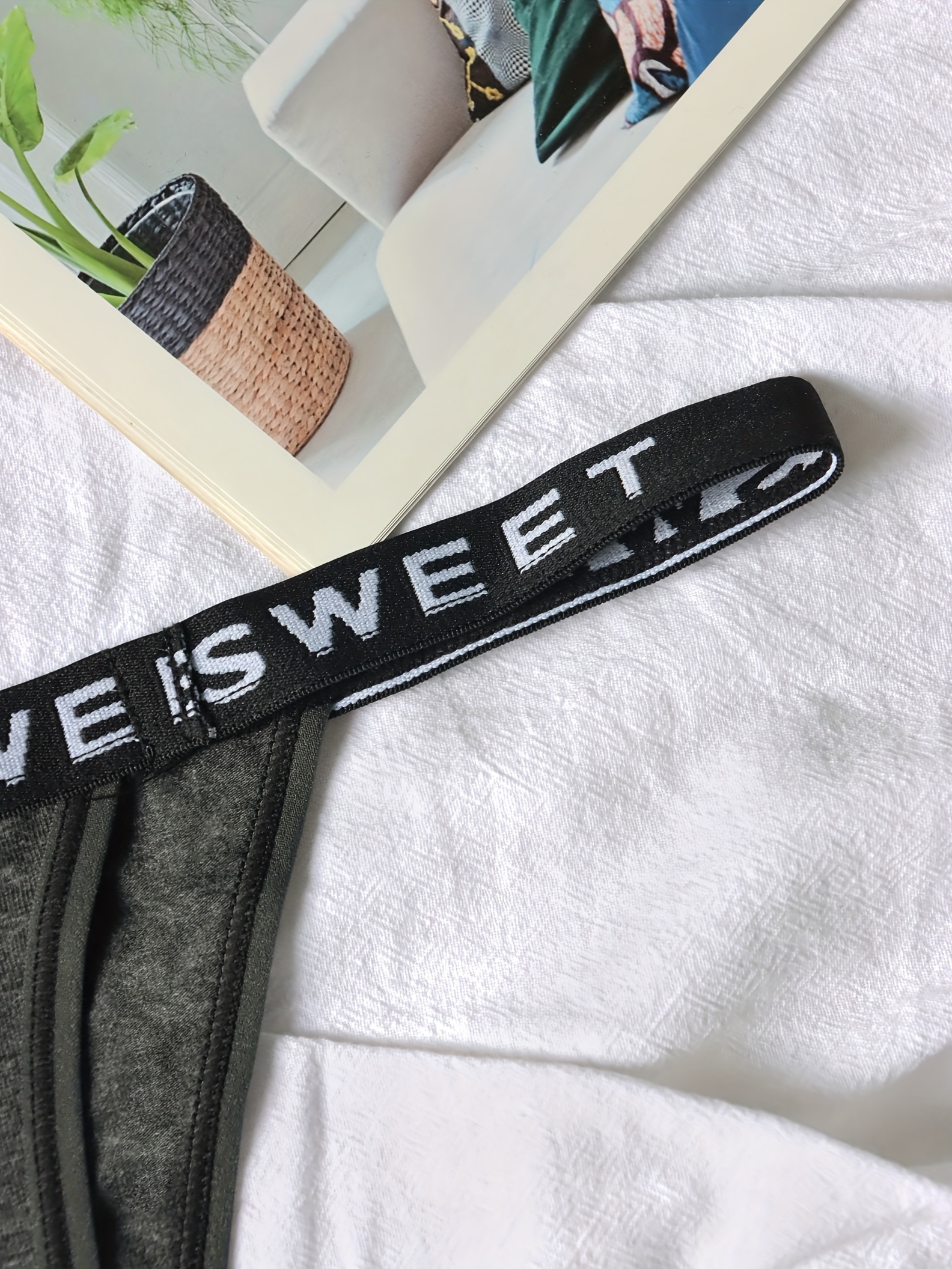 Letter Belt Thong Panties Breathable Comfortable Low Waist - Temu