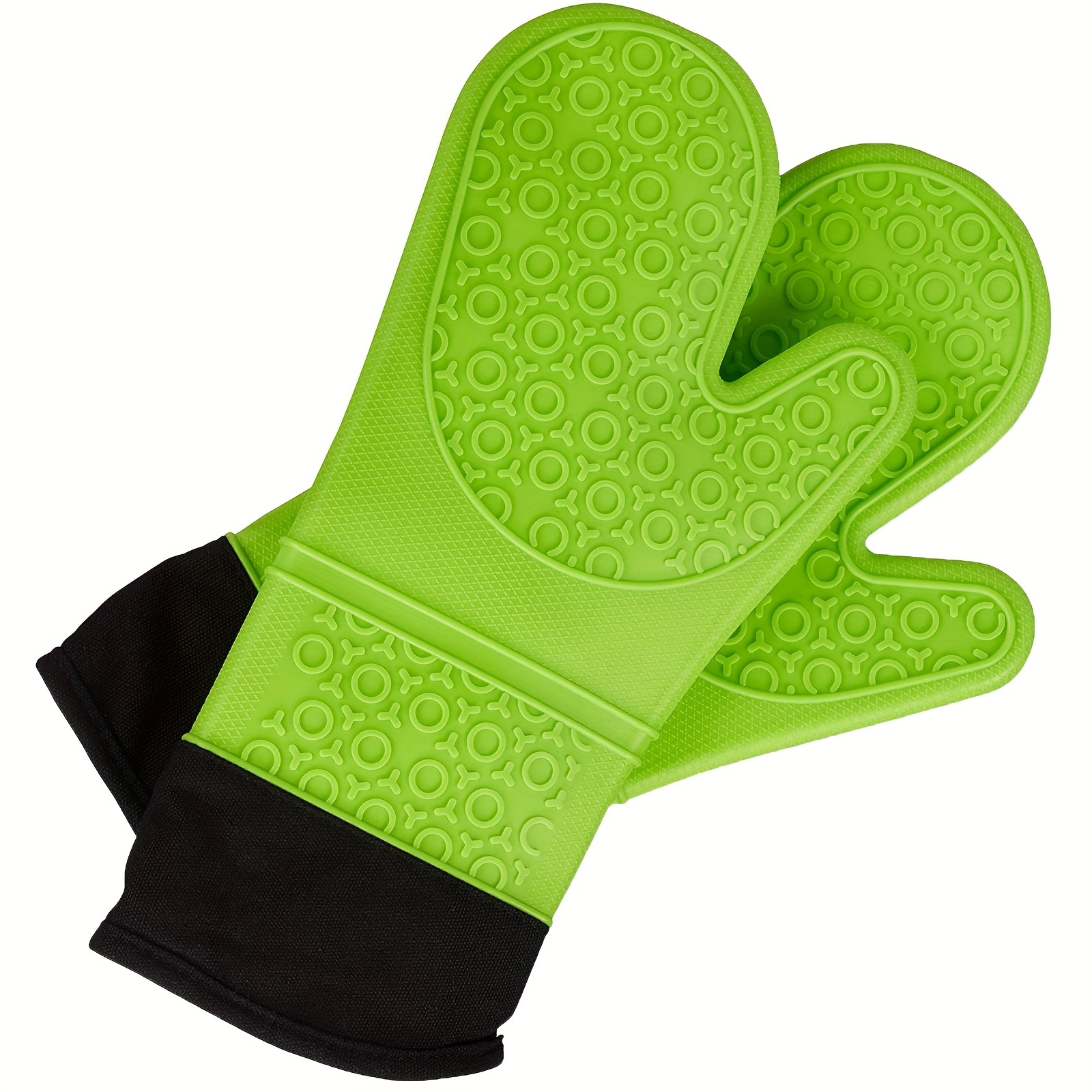 1Pair Silicone Oven Mitt Heat Resistant Gloves Microwave Insulated