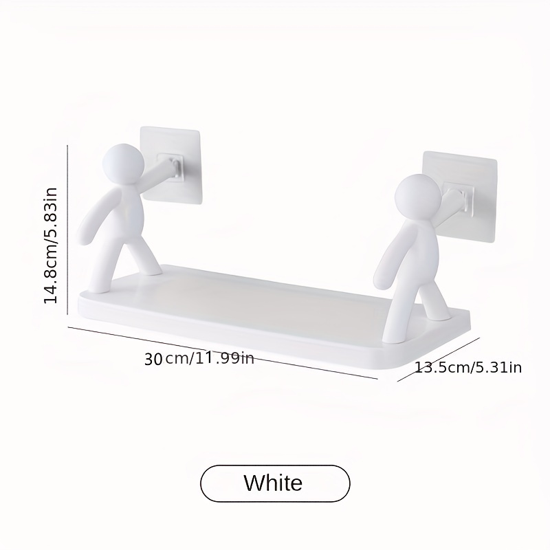 Creative Punch Free Floating Shelves For Wall, 2 Cute Figure, Wall