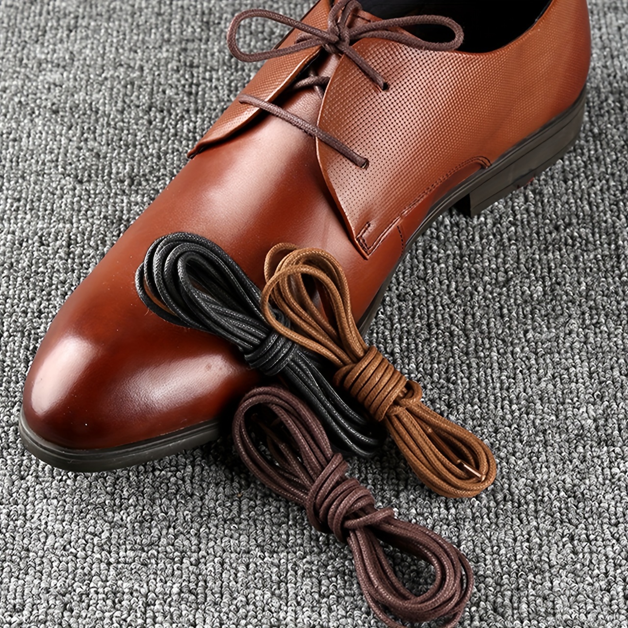 Replacement Tan Leather Shoe Laces