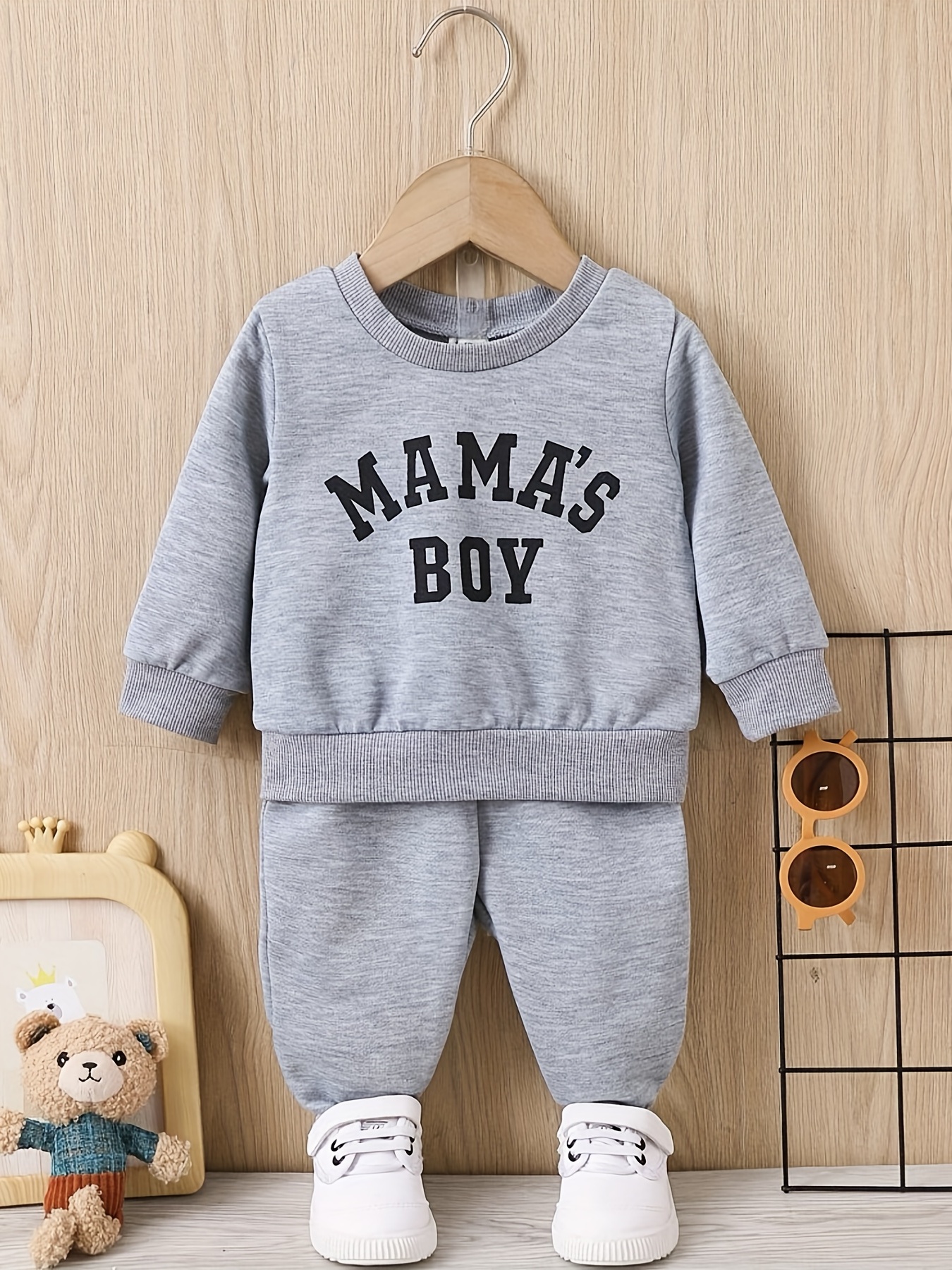 Maternity Grey Mama Bear Logo Nightdress