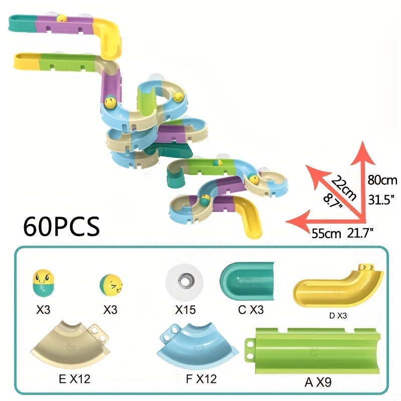 Bath Toy For Toddler Water Slide Roller Ball Track Toys Wall - Temu