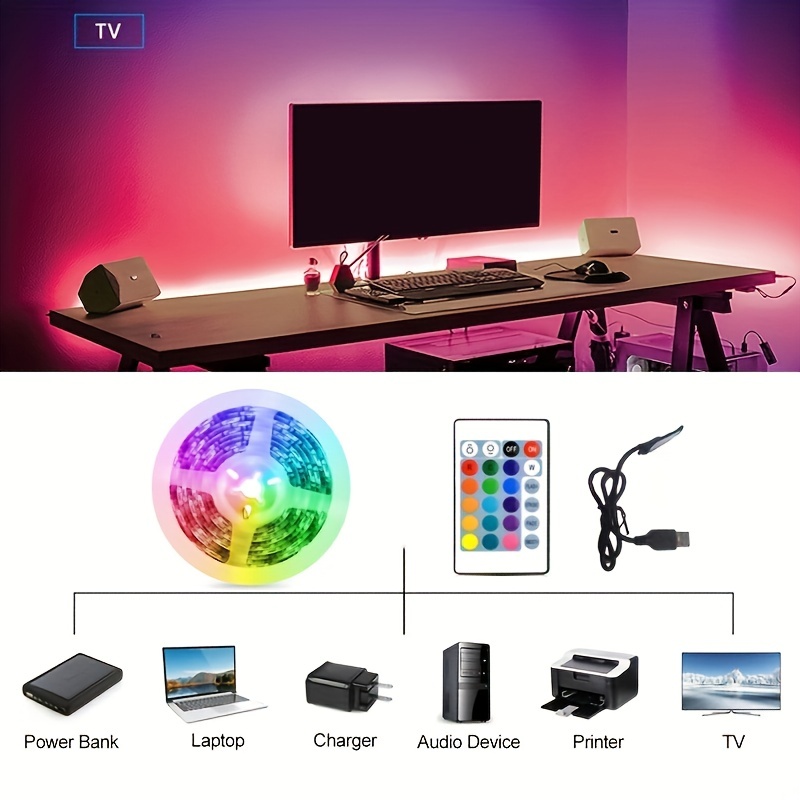 1 Juego Usb Diy Led Tv Retroiluminación Tv/tira Luces - Temu Mexico