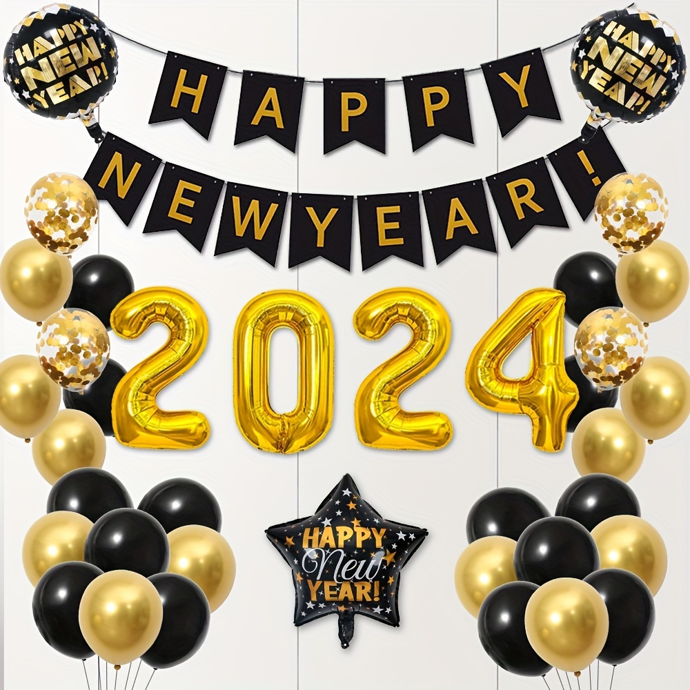 Decoration Nouvel An 2024, Ballons 2024 Or Réveillon Déco 2024