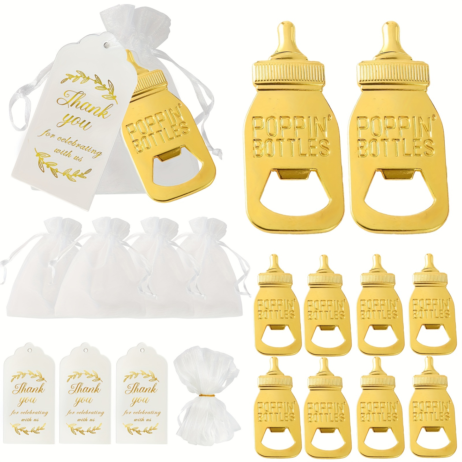 RekTak Baby Shower Favors, 40 Sets Guest Return Gifts Include Animal Keychain, Organza Bags and Thank You Tags for Party Favors Baby Shower Prizes Boys