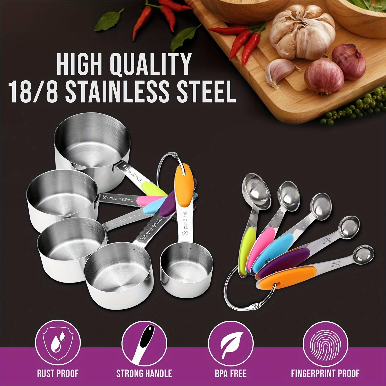 304 Stainless Steel Measuring Spoons With Ml And Tsp Measurements - Perfect  For Dry And Liquid Ingredients - Kitchen Gadgets, Kitchen Stuff, And Home  Kitchen Items - Temu