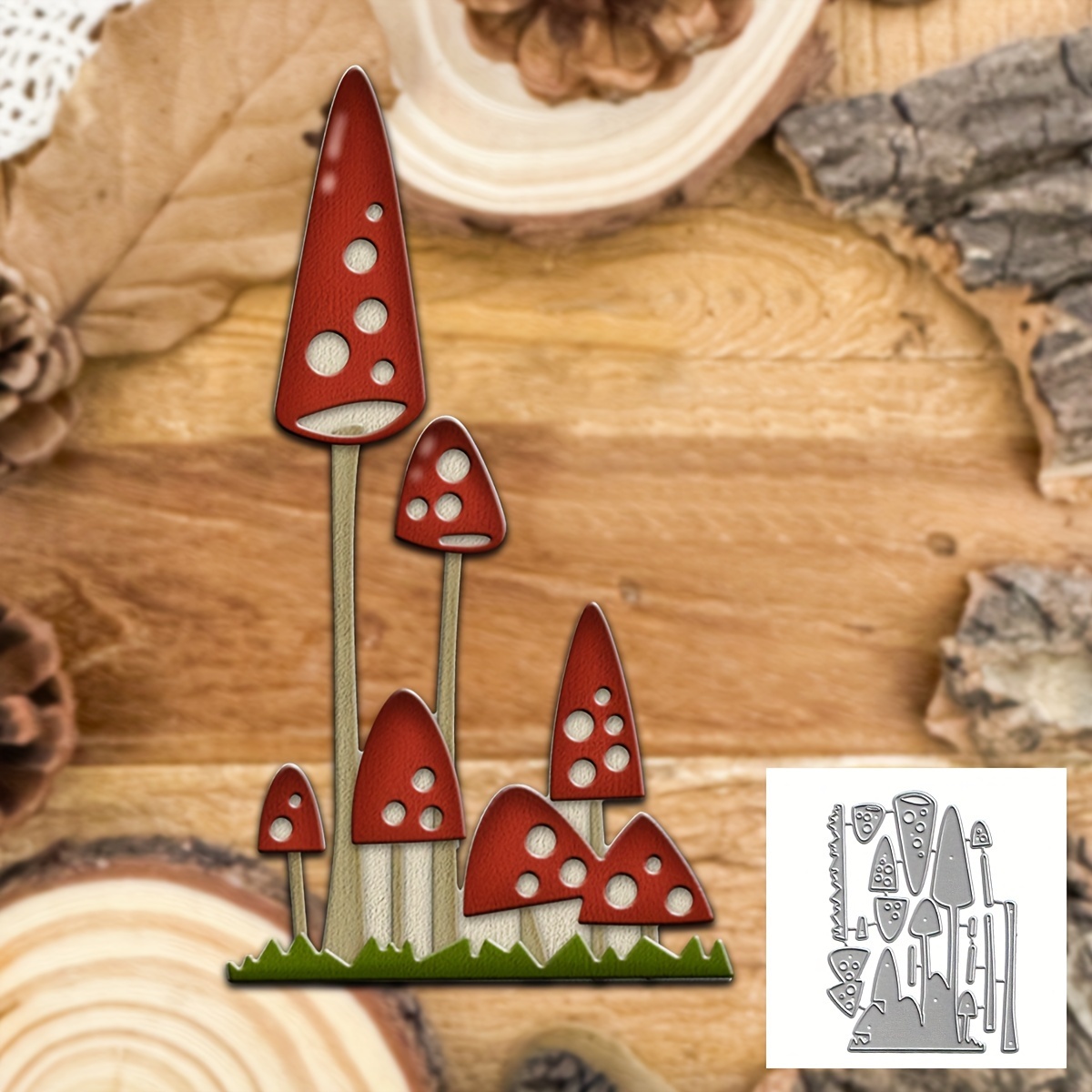 

Original Layer Grass Mushrooms Metal Cutting Dies Cut Die Birthday Wedding Decoration Paper Craft Mold Diy Scrapbooking & Stamping Stencils