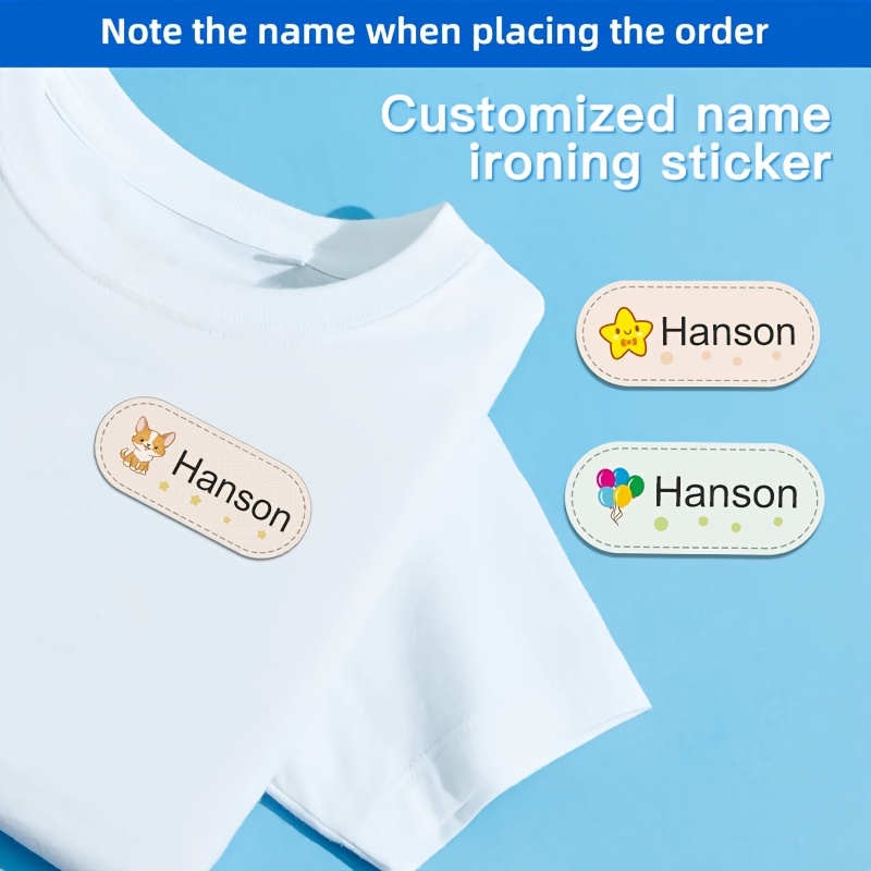 36 etiquetas termoadhesivas de tela para ropa, etiquetas de ropa  personalizadas, lavables para niños, etiquetas con nombre personalizadas  para ropa