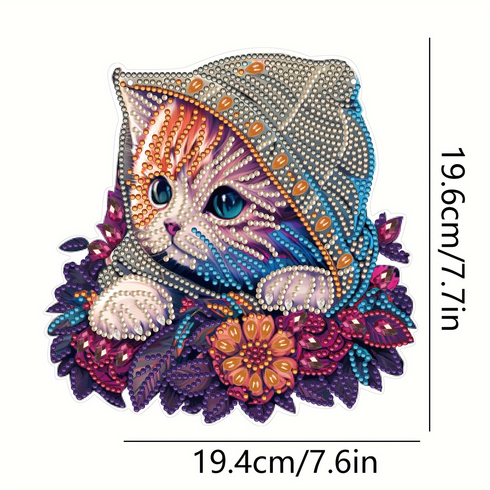 Cat Pattern Diamond Painting Kit Diy 5d Special Shape - Temu