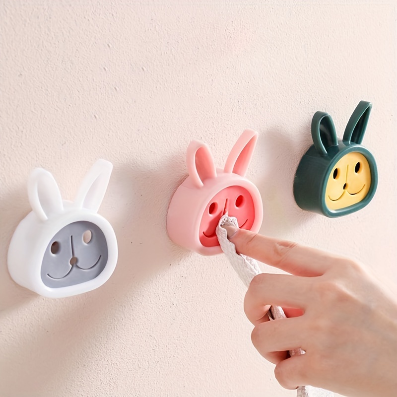 Wall Mounted Rabbit Towel Stopper Dishcloth Hook Punch free - Temu