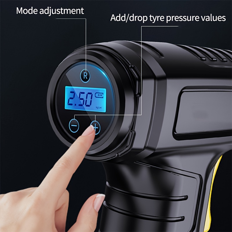 120W Car Air Inflator Pump, Wireless/Wired Electric Handheld Car Tire  Inflatable Pump Portable Air Compressor For Tires Digital Auto Tire Inflator
